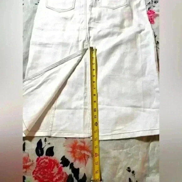 #134 NWOT Forever 21 Belted Twill Utility Skirt Size XL White/tan stitching. - Picture 8 of 10